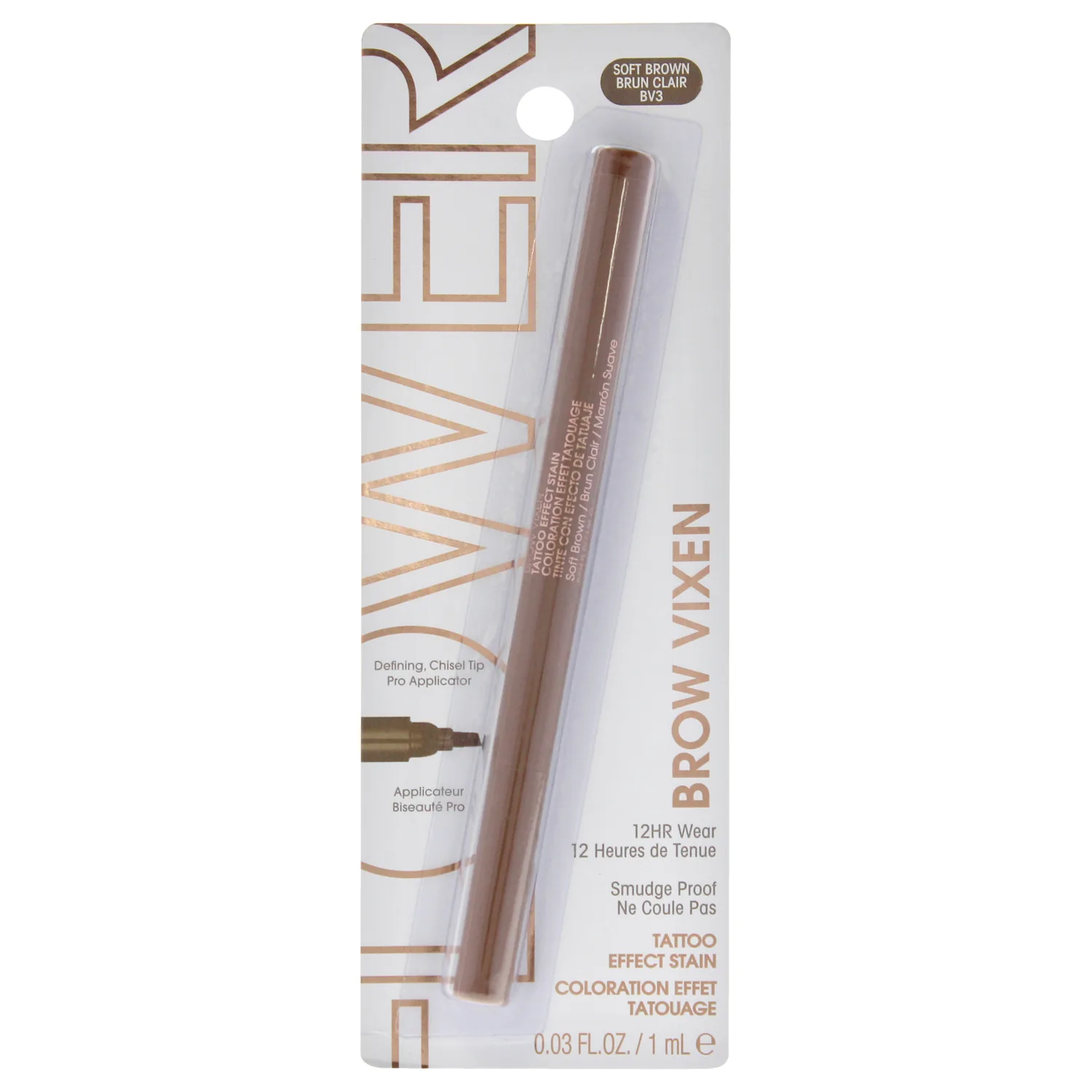 Flower Beauty Brow Vixen Tattoo Effect Brow Stain - BV3 Soft Brown 0.03 oz