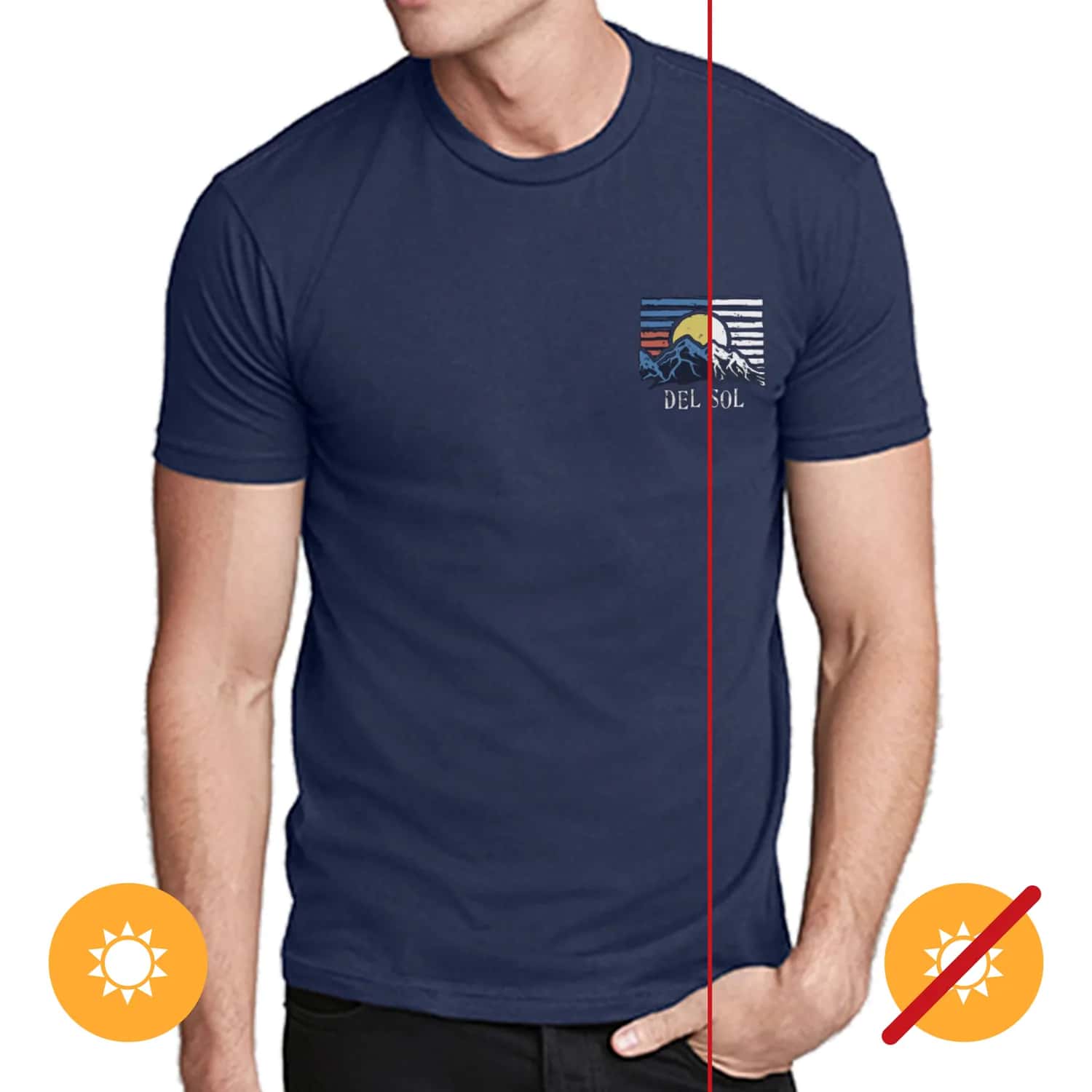 DelSol Color Changing Classic Crew Tee - Wanderlust Indigo for Men